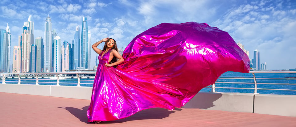 Flying Art Dubai on-location photoshoot